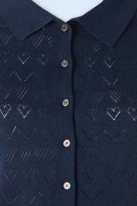 Banned Retro - Heart Waves Cardigan in Navy 3