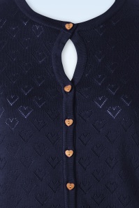 Banned Retro - Heart Blooms Cardigan in Navy 3