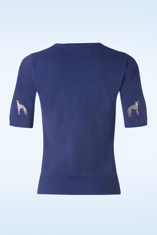 Banned Retro - It's a Whippets World Pullover in Blau 2