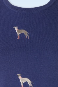 Banned Retro - It's a Whippets World Pullover in Blau 3
