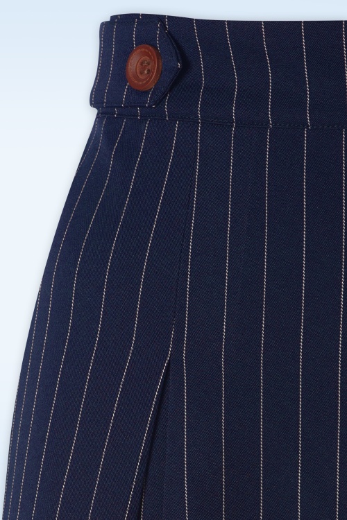 Banned Retro - Stripe Sail Shorts in Navy 4
