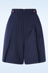 Banned Retro - Stripe Sail shorts in marineblauw