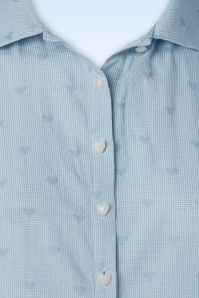 Banned Retro - Heart On Her Sleeve Bluse in Blau 3