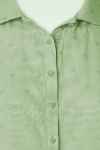 Banned Retro - Heart On Her Sleeve Blouse in Green 3