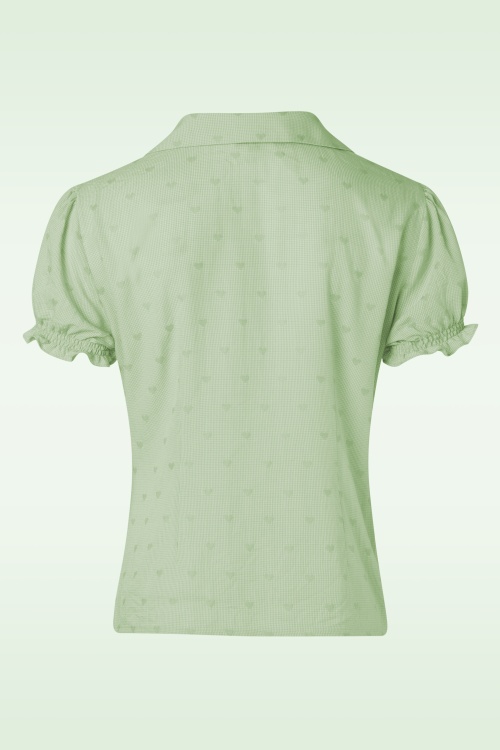 Banned Retro - Heart On Her Sleeve blouse in groen 2