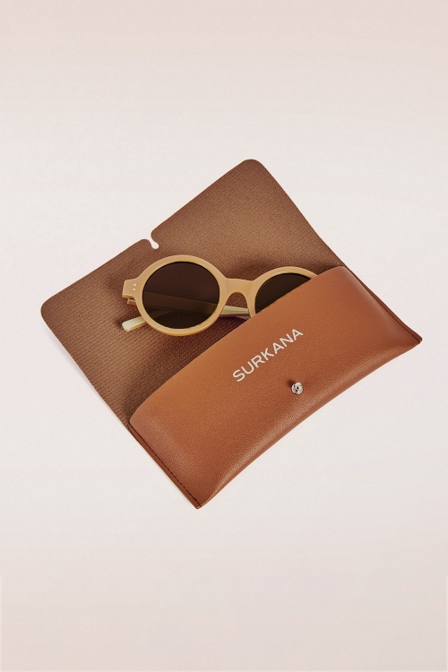 Surkana - Stay Shady ronde zonnebril in latte 3