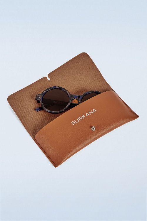 Surkana - Stay Shady ronde zonnebril in blauw 3