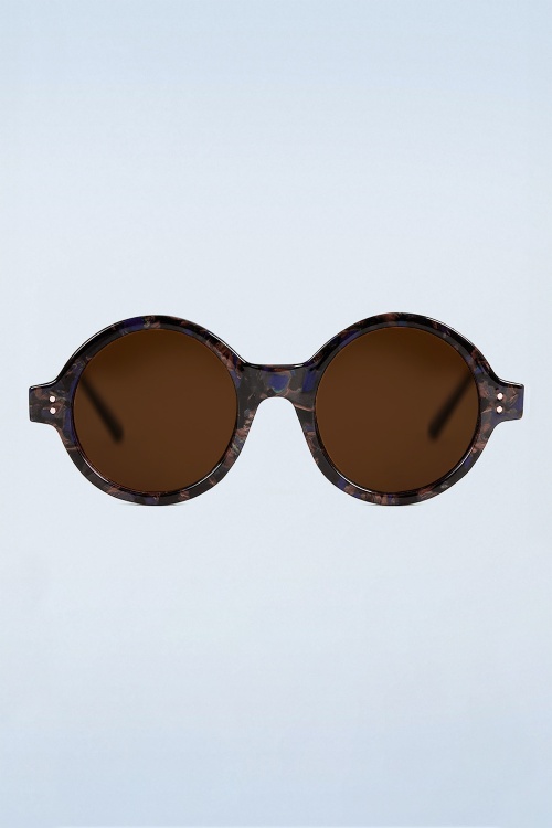 Surkana - Stay Shady ronde zonnebril in blauw 2