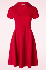 Banned Retro - Wonder Fit and Flare Swing Dress in Red 2