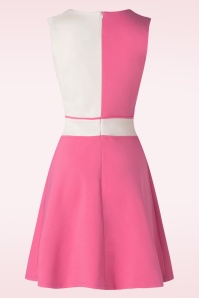 Vixen - Sixties Kontrast Kleid in Rosa 3