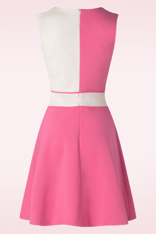 Vixen - Sixties Kontrast Kleid in Rosa 3
