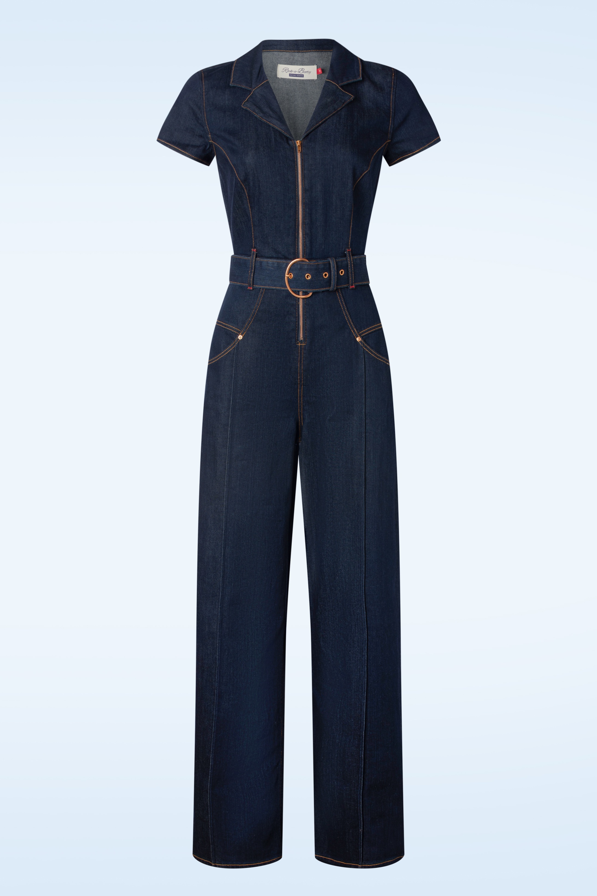 Rock-a-Booty - Audrey jumpsuit short sleeve in donkerdenim 3