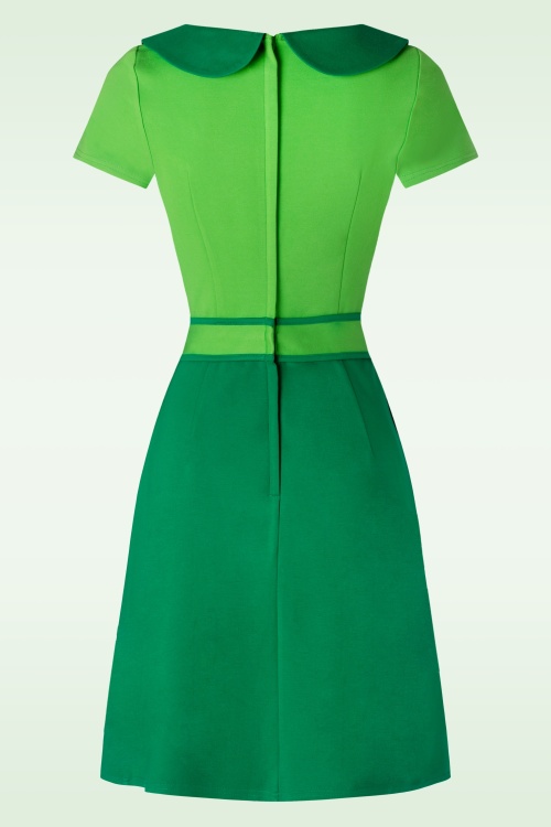 Vixen - Collard Mod Dress in Green 2