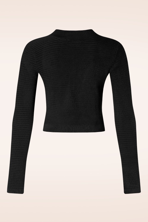 Vixen - Cardigan court en tricot texturé noir 2