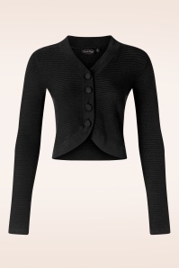 Vixen - Cardigan court en tricot texturé noir