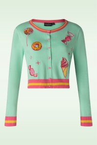 Vixen - Candy Patch Cardigan in Mint