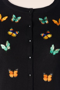 Vixen - Cardigan Fluttering Butterfly en noir 3