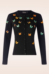 Vixen - Fluttering Butterfly Cardigan in Black