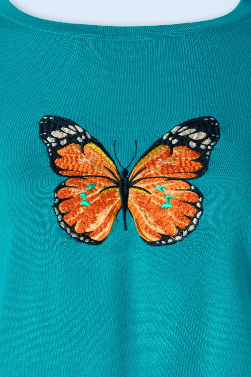 Vixen - Butterfly Knitted Sweater in Turquoise 3