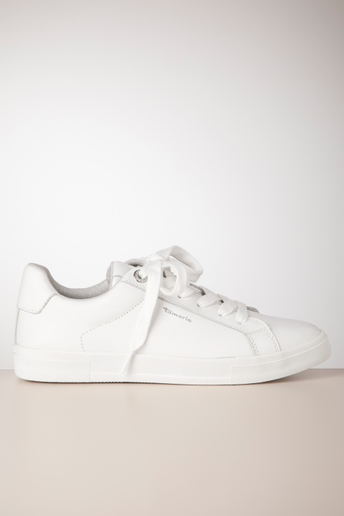 Tamaris - Steffi Leather Sneakers in White