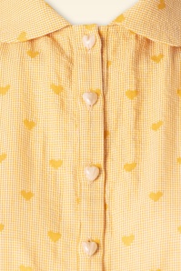 Banned Retro - Chemisier Heart On Her Sleeve en jaune 3