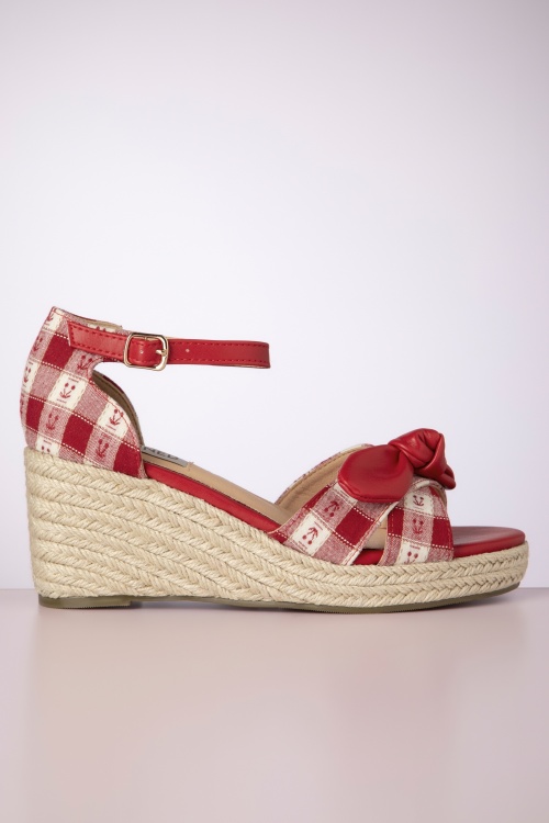 Banned Retro - Free Spirit Wedges in Rot