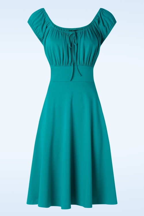 Vixen - Robe corolle Tessy en turquoise