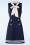 Vixen - Maritimes, ärmelloses Kleid mit Schleife in Marineblau