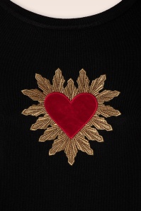Vixen - Queen of Hearts Sweater Années 50 en Noir 3