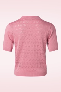 Banned Retro - Heart Waves Cardigan in Pink 2