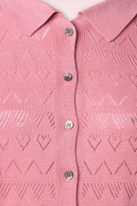 Banned Retro - Heart Waves Cardigan in Pink 3