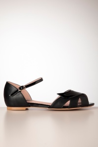 Banned Retro - Glamorous Gliders Flat Sandals in Black