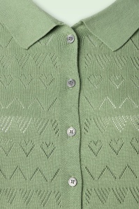 Banned Retro - Heart Waves Cardigan in Green 3