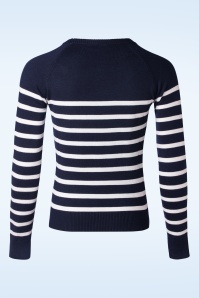 Vixen - Nautical Stripe Sweater in Navy 2