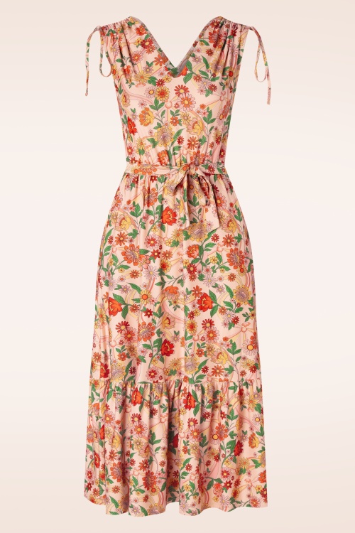 Vixen | Sunflower Print Midi Dress in Orange