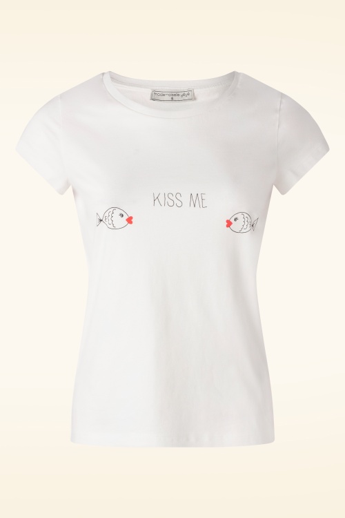 Mademoiselle YéYé - T-shirt Kiss Me en écru 2