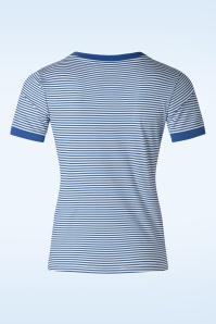 Mademoiselle YéYé - T-shirt The Broader Horizon en bleu et blanc 2