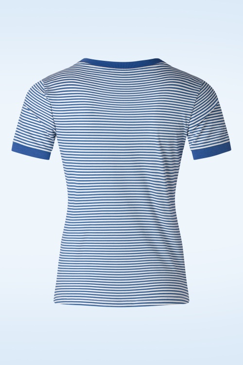 Mademoiselle YéYé - The Broader Horizon T-Shirt in Blue and White 2