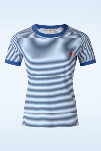 Mademoiselle YéYé - T-shirt The Broader Horizon en bleu et blanc