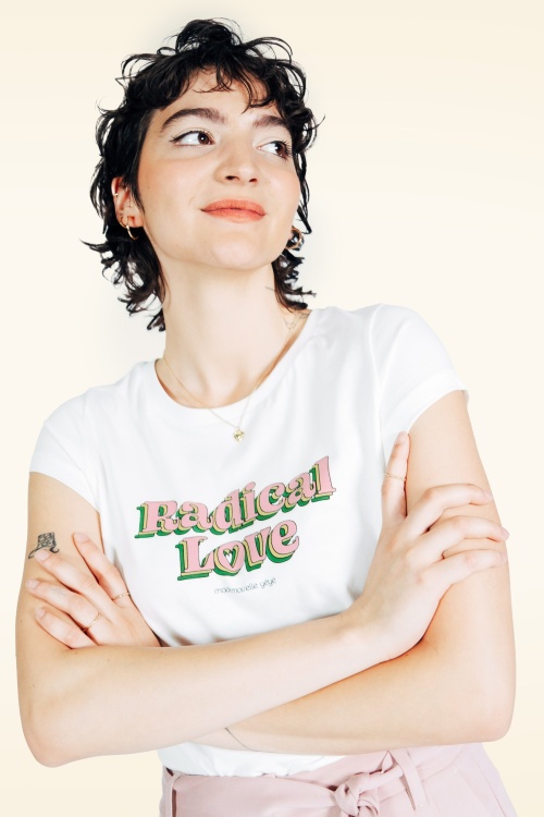 Mademoiselle YéYé - Radical Love T-Shirt in Ecru