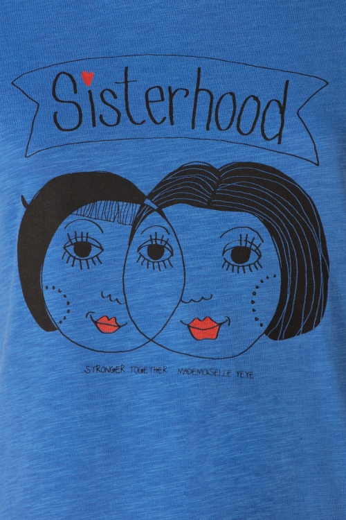 Mademoiselle YéYé - T-shirt Sisterhood en bleu puissant 3