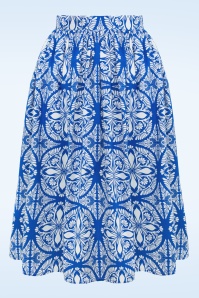 Bunny - Sicily Swing Skirt in Blue and White