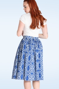 Bunny - Sicily Swing Skirt in Blue and White 5