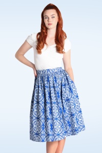 Bunny - Sicily Swing Skirt in Blue and White 2