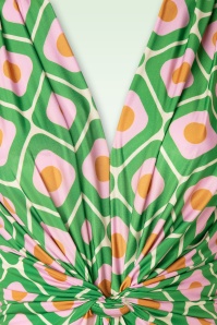 Vintage Chic for Topvintage - Robe longue à imprimé géométrique Indy en vert 4