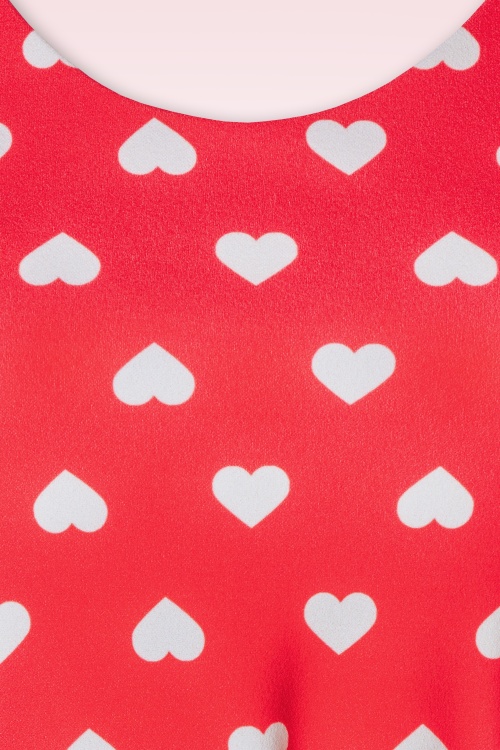 Vintage Chic for Topvintage - Minnie Hearts swing jurk in rood 3