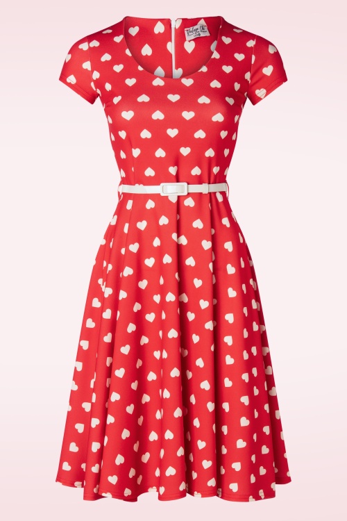 Vintage Chic for Topvintage - Robe corolle Minnie Hearts en rouge