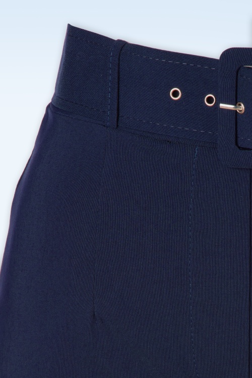 Vintage Chic for Topvintage - Pantalon Sasha en bleu marine 3