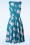 Topvintage Boutique Collection - Adriana Floral Swing Dress Années 50 en Bleu Canard 5
