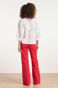 Smashed Lemon - Fae Jeans mit Schlag in Rot 4
